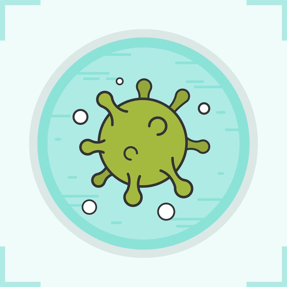 virus kleur icoon. medische infectie. microscopische bacterie vector geïsoleerde illustratie