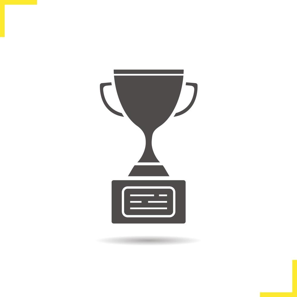 award trofee icoon. slagschaduw silhouet symbool. geïsoleerde sportbeker vectorillustratie vector