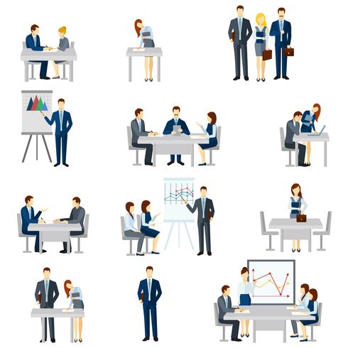 Business Coaching Icons Set vector