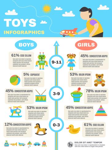 Infographics speelgoed instellen vector