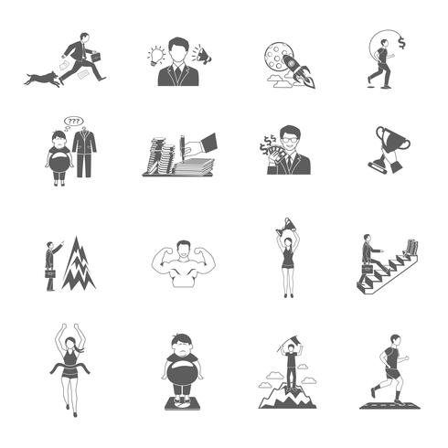 Motivatie Icons Set vector