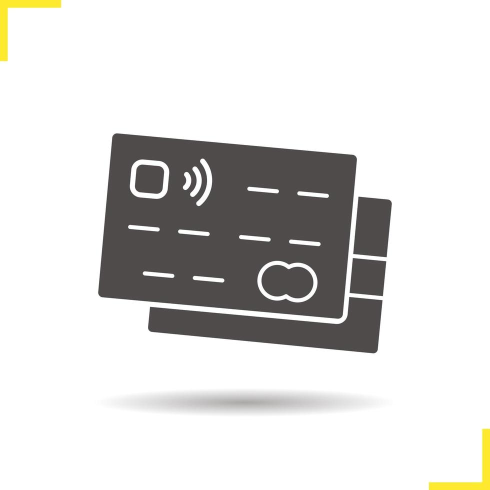 creditcards icoon. slagschaduw silhouet symbool. vector geïsoleerde illustratie