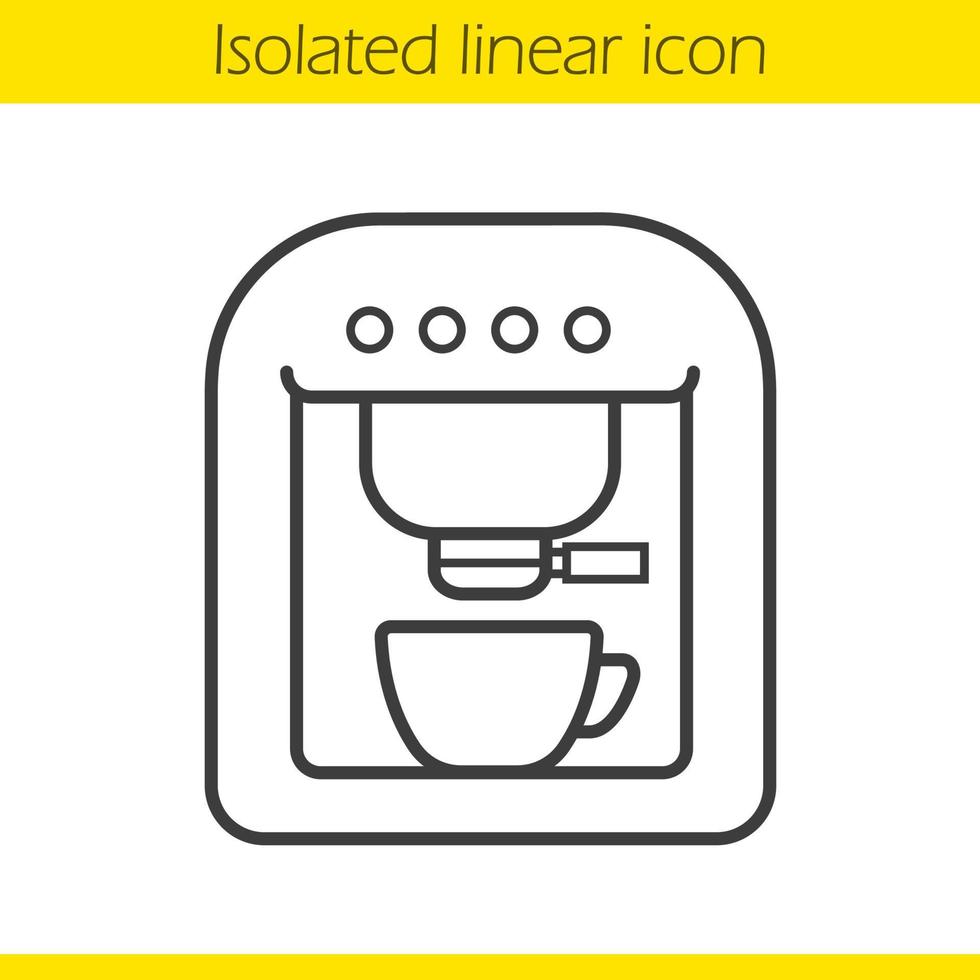 koffiezetapparaat lineaire pictogram. espressomachine dunne lijn illustratie. koffiezetapparaat contour symbool. vector geïsoleerde overzichtstekening