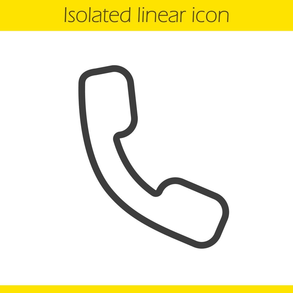 lineaire telefoonpictogram. telefoon dunne lijn illustratie. telefoon ontvanger contour symbool. vector geïsoleerde overzichtstekening