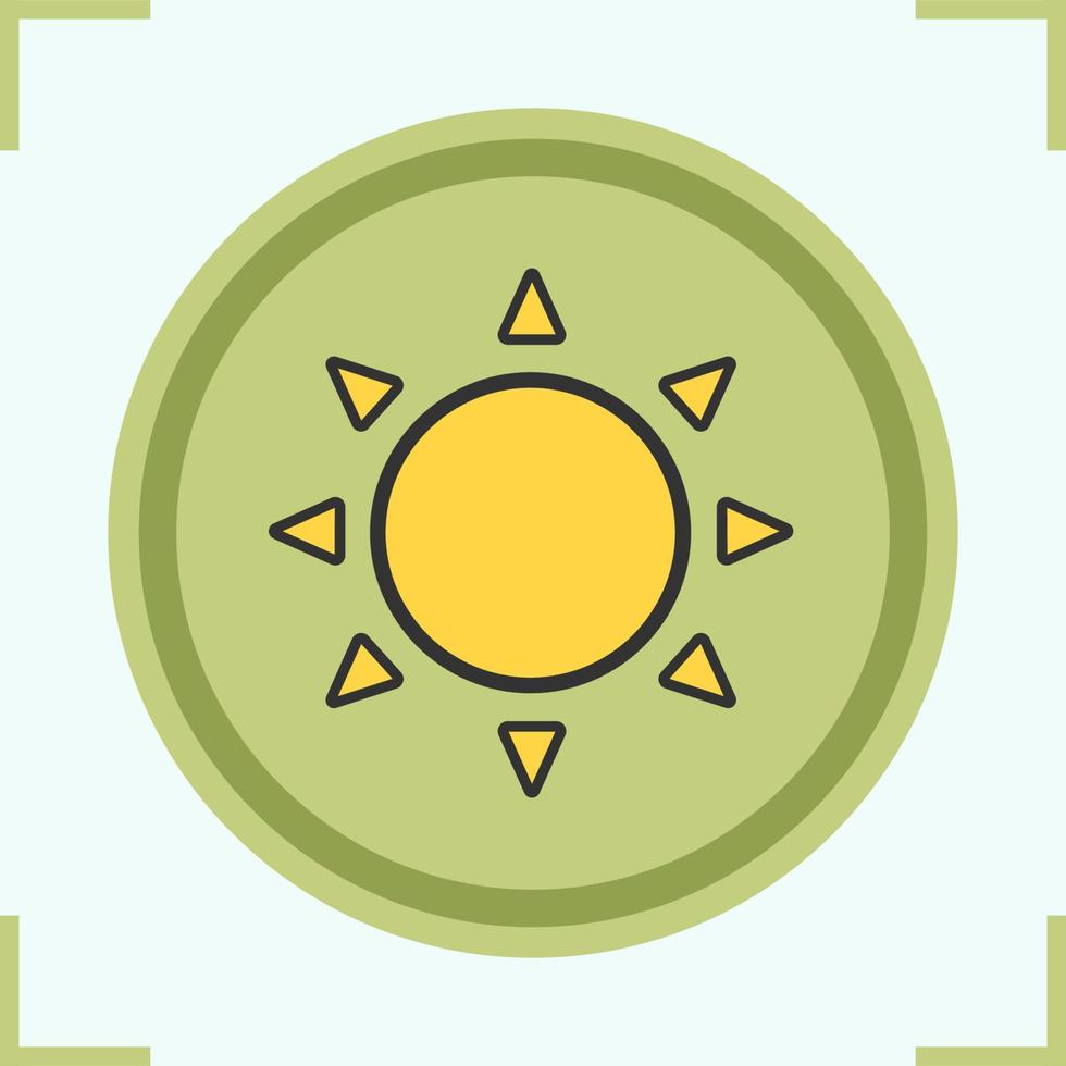 zon kleur icoon. zonneschijn. geïsoleerde vectorillustratie vector