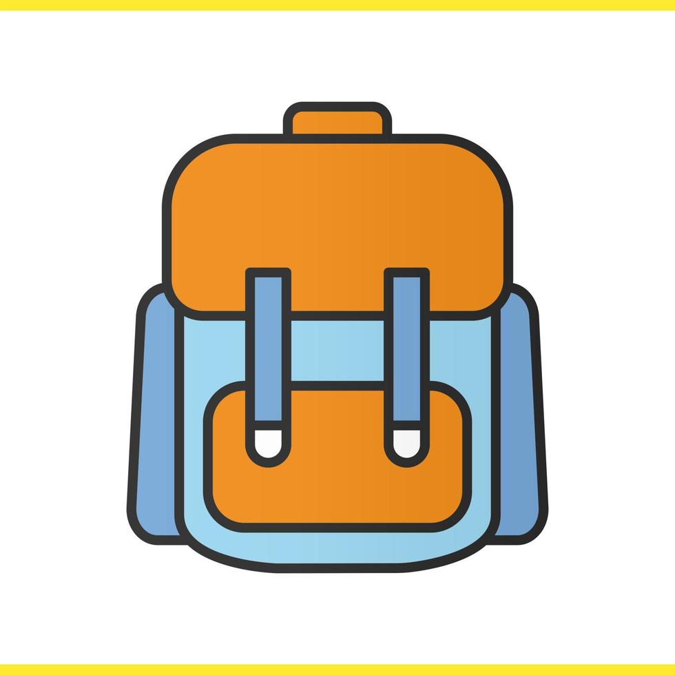 rugzak kleur icoon. schooltas. geïsoleerde vectorillustratie vector