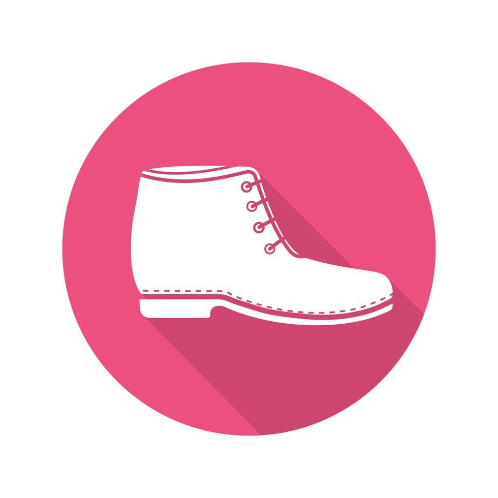 boot platte ontwerp lange schaduw pictogram. vector silhouet symbool