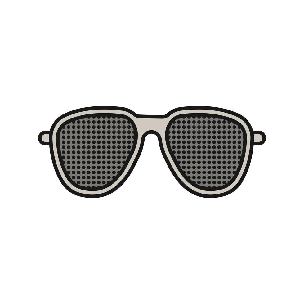 pinhole bril kleur icoon. stenopeïsche bril. medische bril met gaten. geïsoleerde vectorillustratie vector