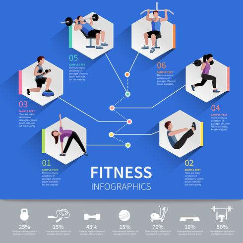 Fitness mensen infographic presentatieontwerp vector