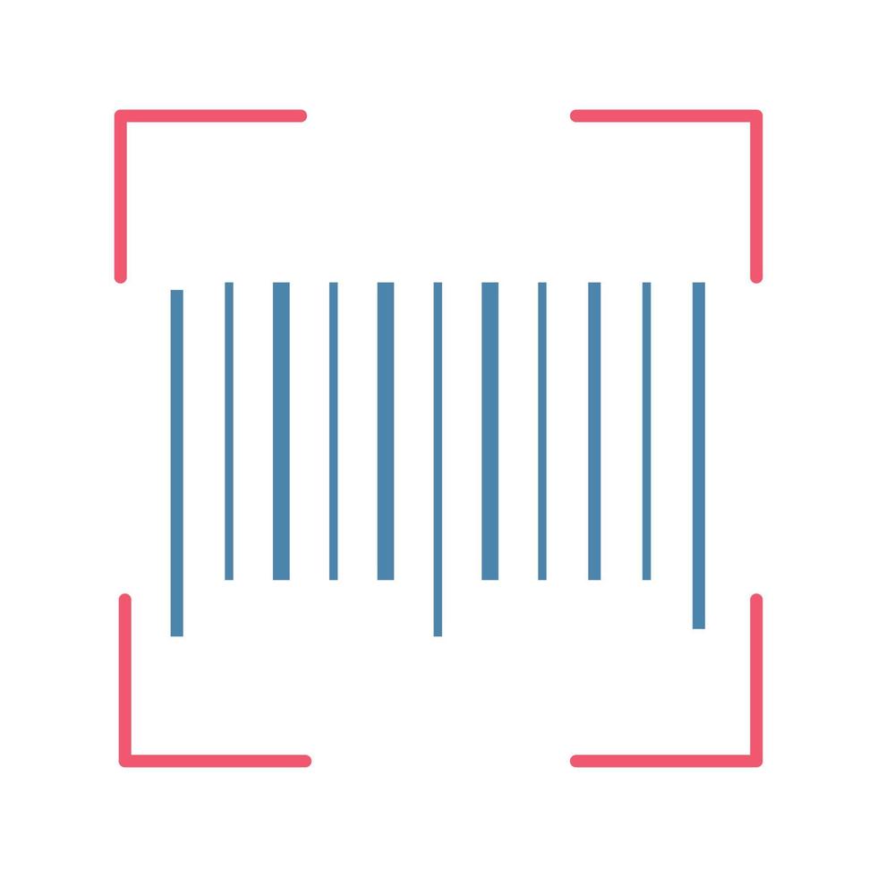 traditionele barcode kleur pictogram. lineaire code scannen. eendimensionale barcodescanner. upc-code. geïsoleerde vectorillustratie vector