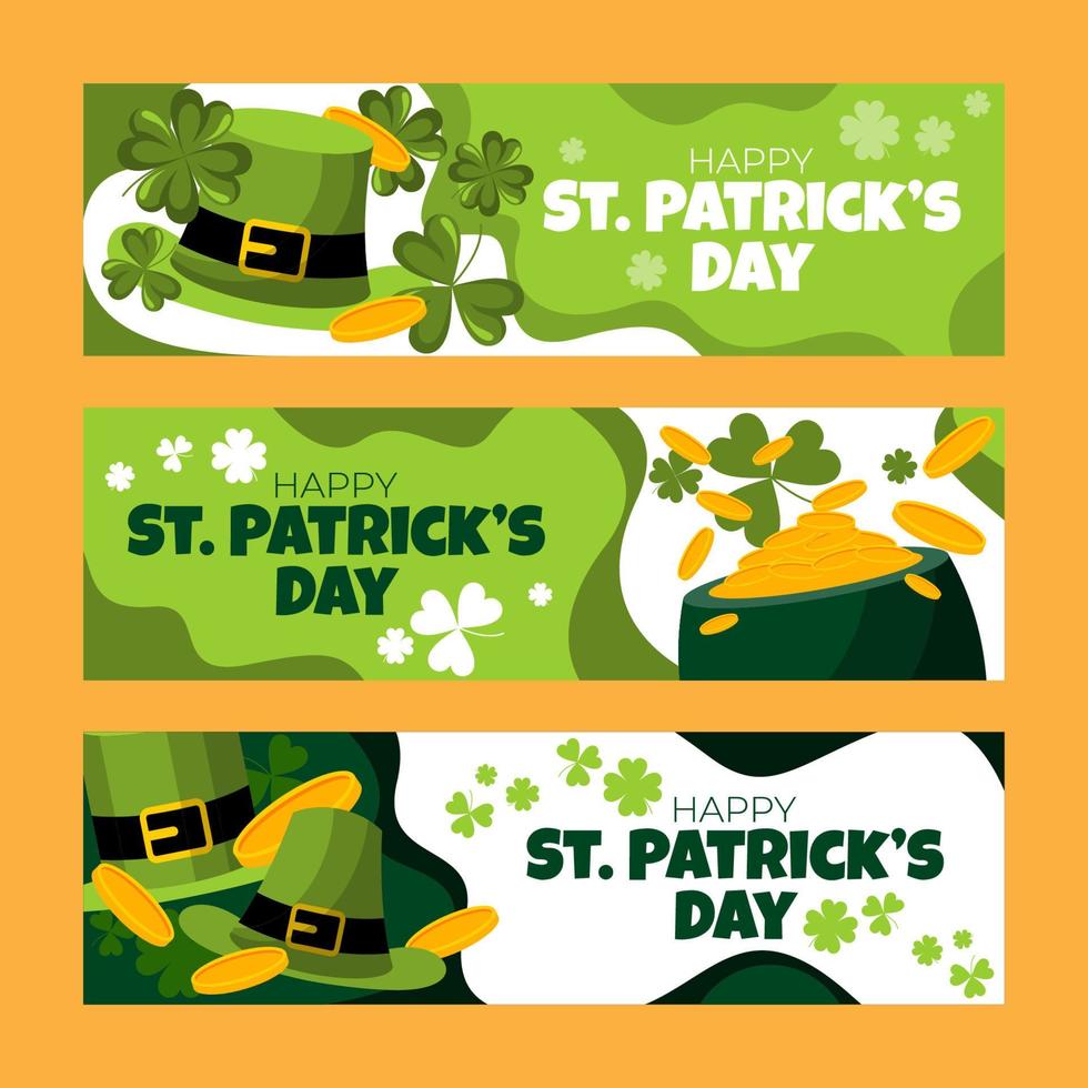 groene hoed voor st patricks viering banner sjabloon set vector