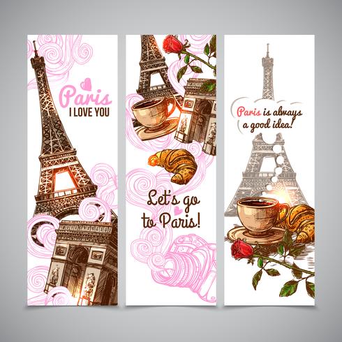 Parijs verticale banners vector