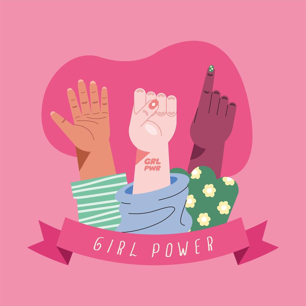 girl power frame vector