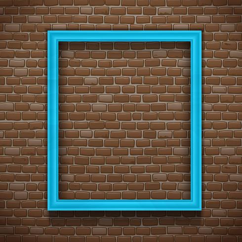 Blauw frame op de muur vector