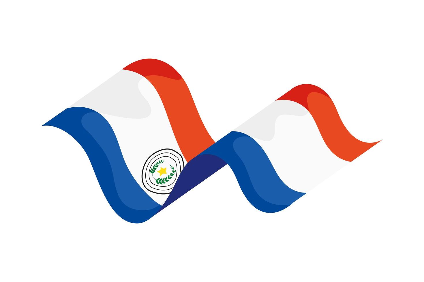 vlag van paraguay zwaaien vector