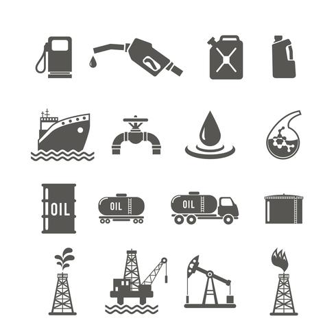 Petroleumindustrie Icon Set vector