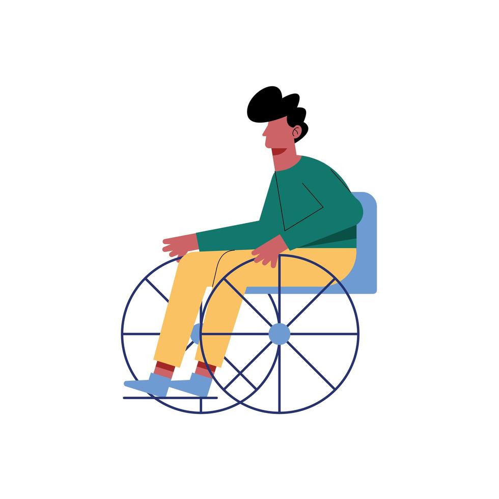 gehandicapte man op rolstoel vector