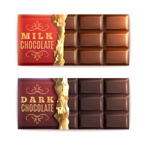 Chocolade repen set vector