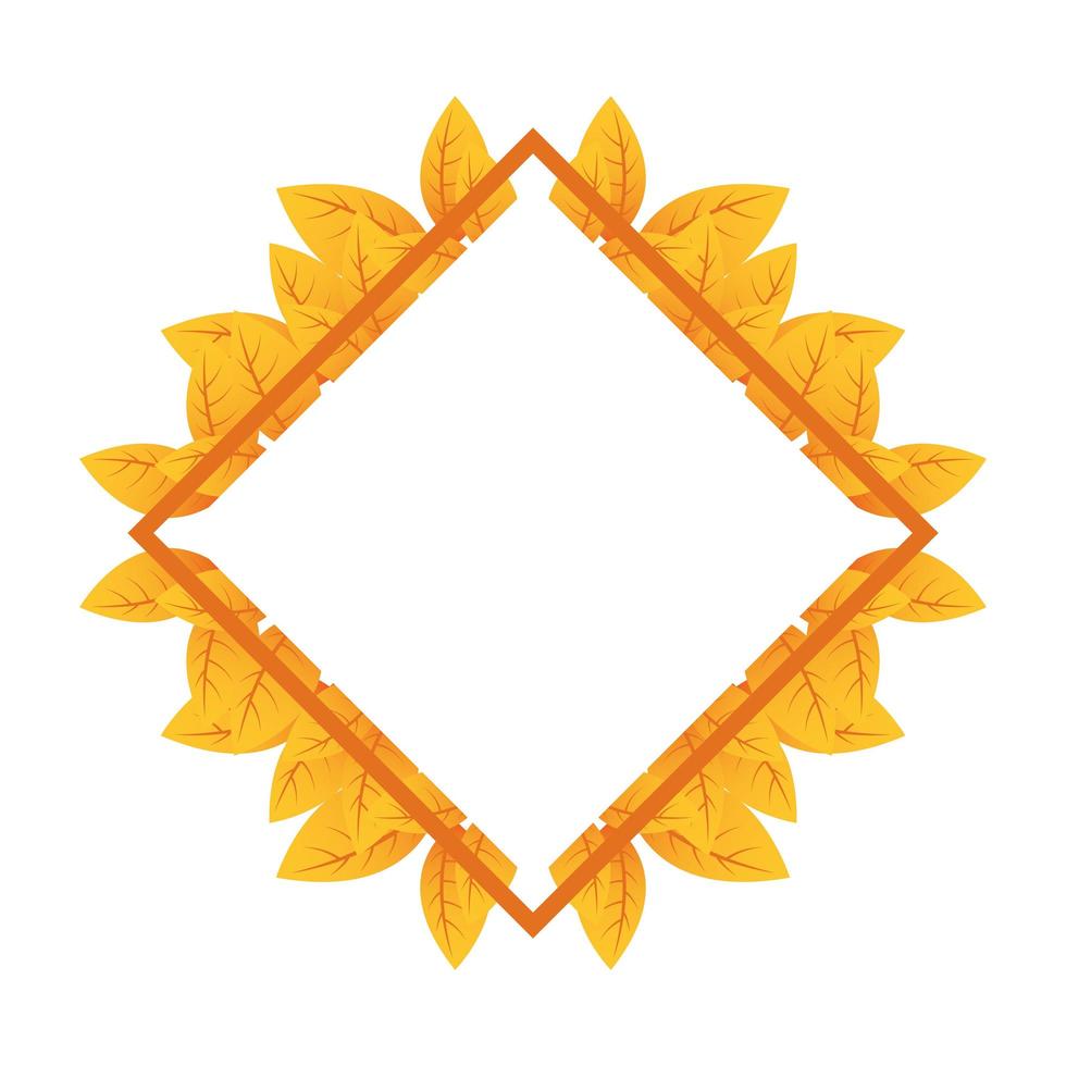 herfst vierkant frame met bladeren decoratie vector