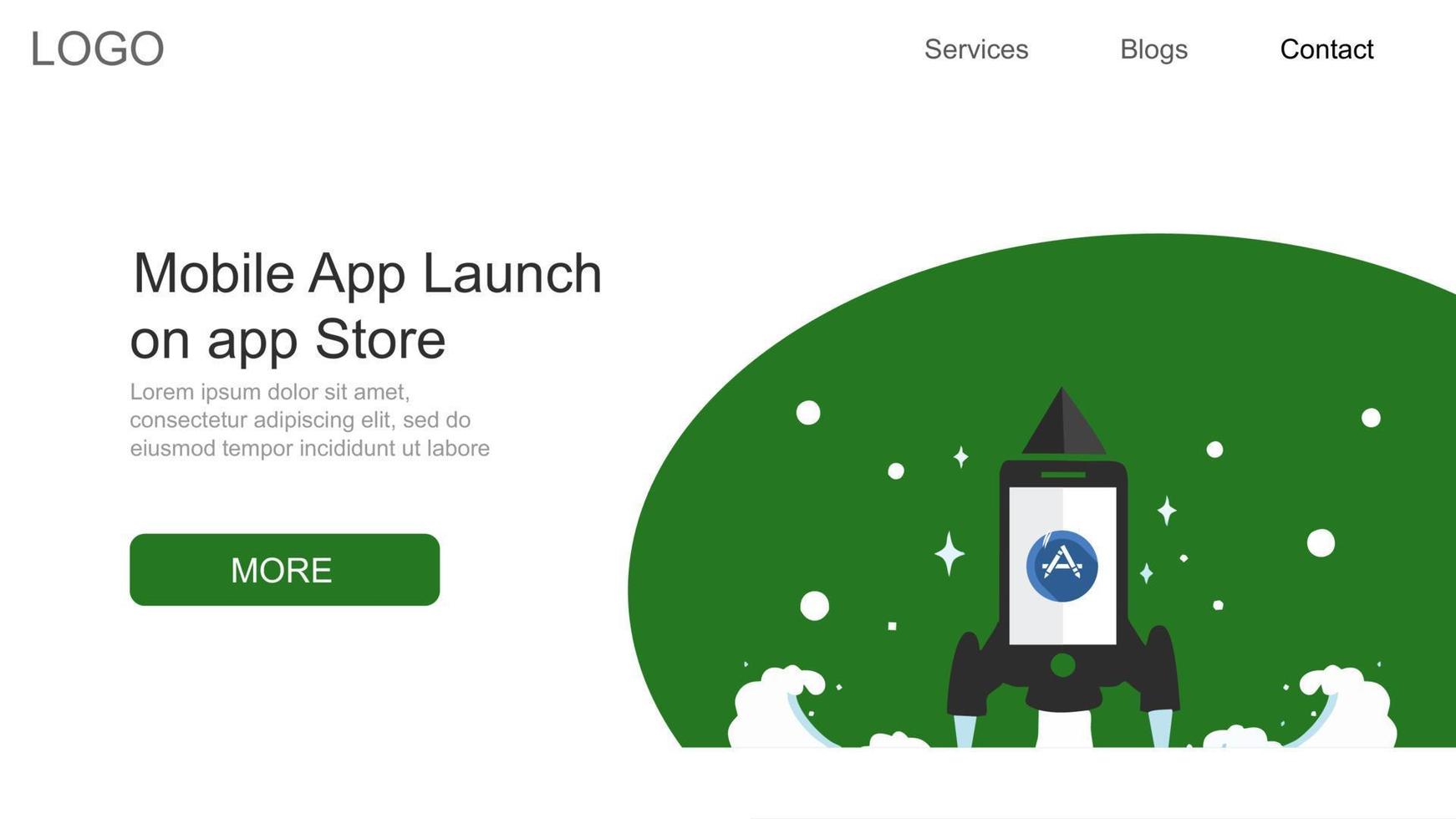 lancering van mobiele app in app store vector