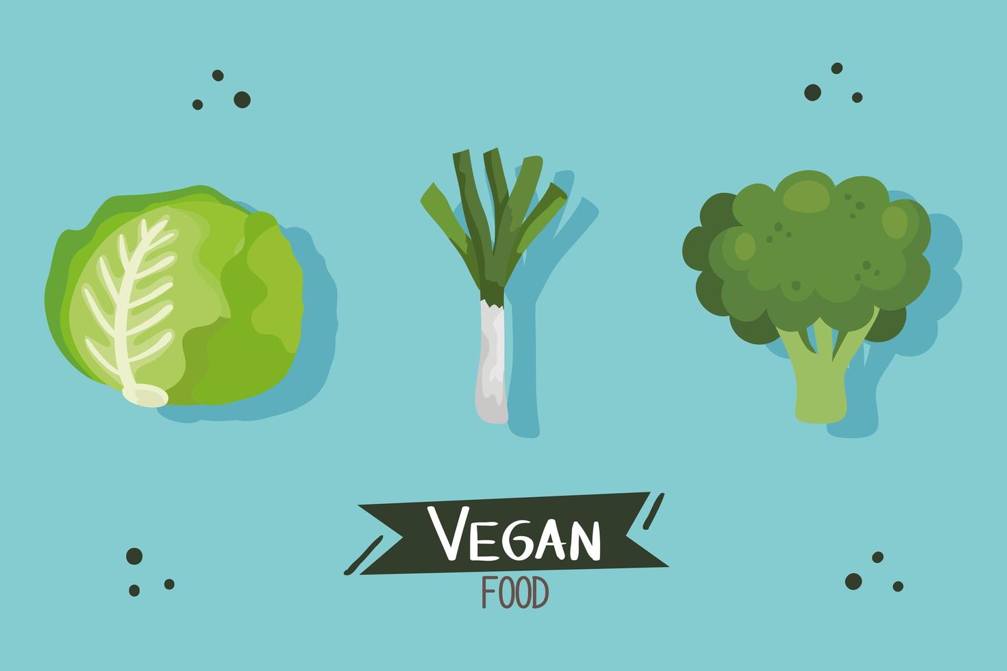 vegan food poster met sla en groenten vector