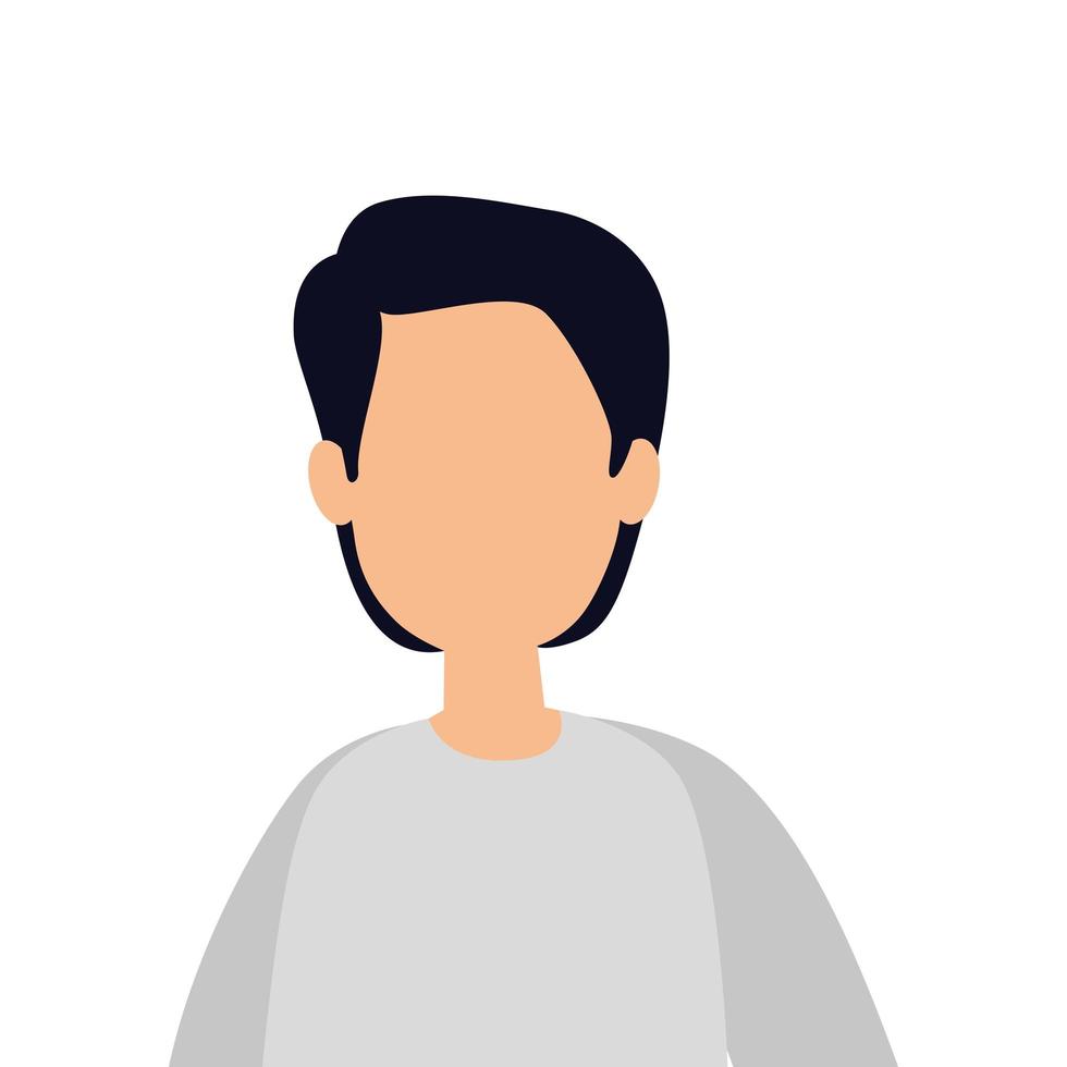 jonge man avatar karakter pictogram vector