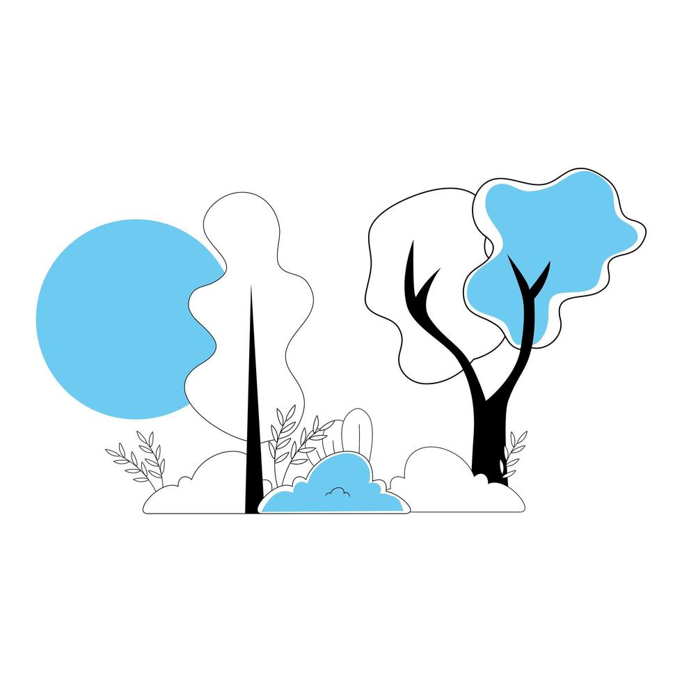 bomen planten natuur geïsoleerde pictogram vector