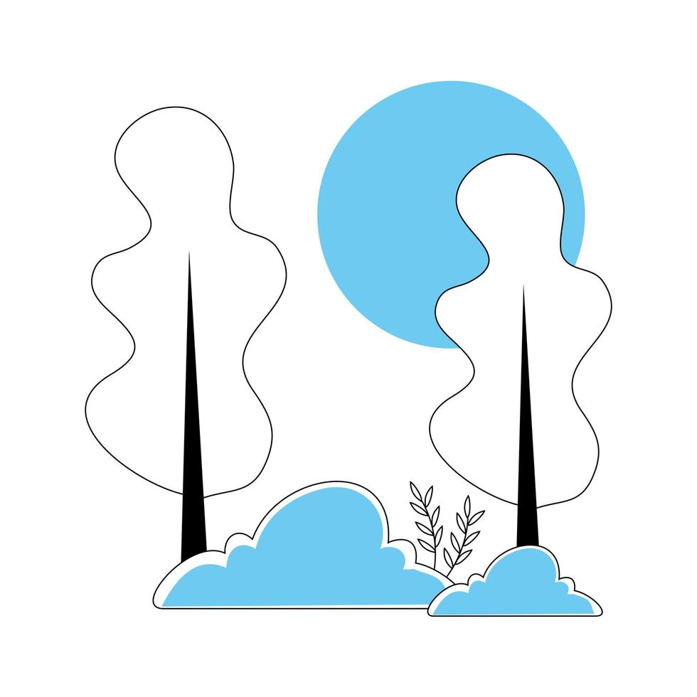 bomen planten natuur geïsoleerde pictogram vector