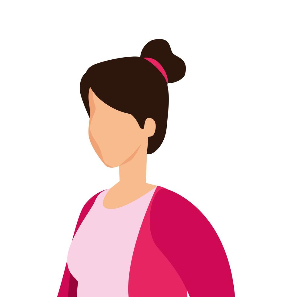 mooie vrouw avatar karakter pictogram vector