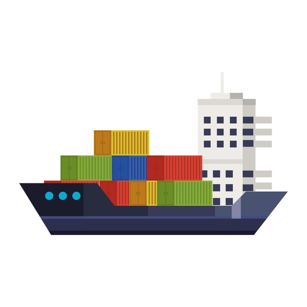 geïsoleerd vrachtschip vervoer icon vector