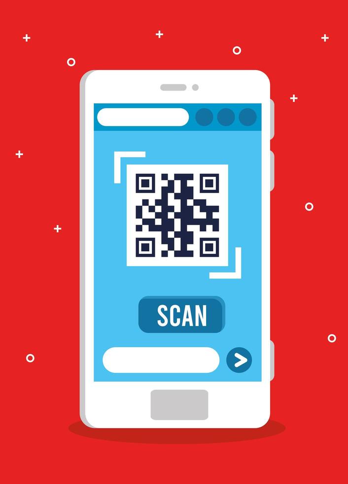 qr-code in het vectorontwerp van de smartphone vector