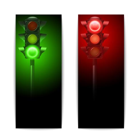 Verkeerslichten Banners vector