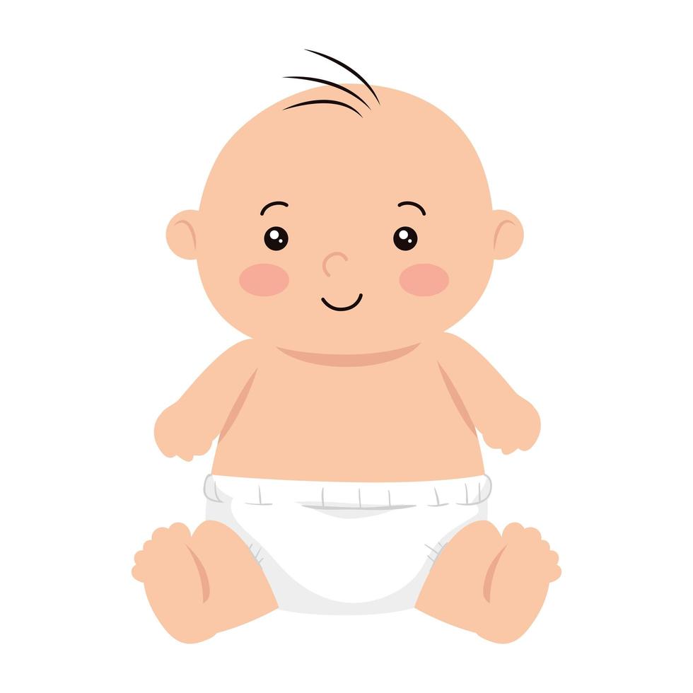 schattig klein babyjongen geïsoleerd pictogram vector