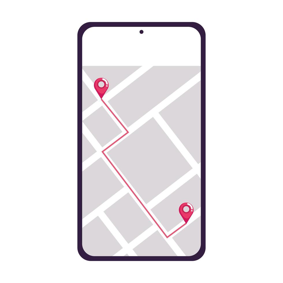 mobiele telefoon met app-locatie vector