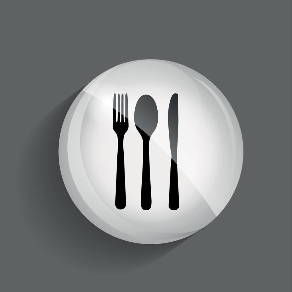 eten en drinken glanzende pictogram vectorillustratie vector