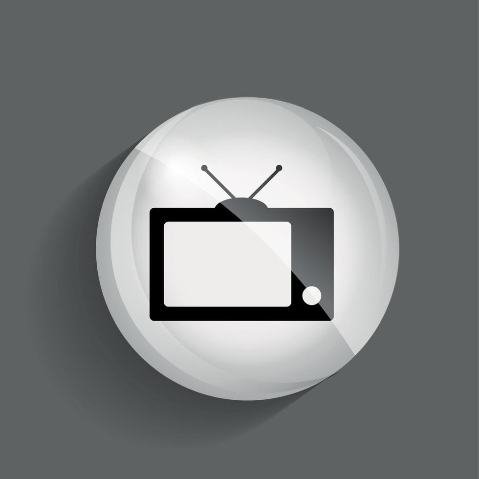 tv glanzende pictogram vectorillustratie vector