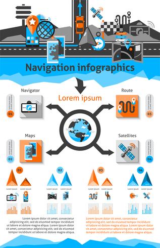 Navigatie Infographic Set vector