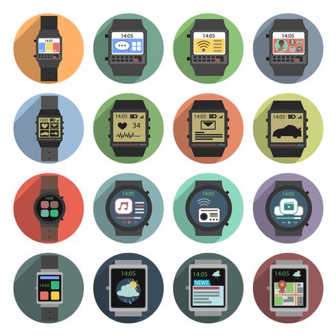 Smart Watch-pictogrammen vector