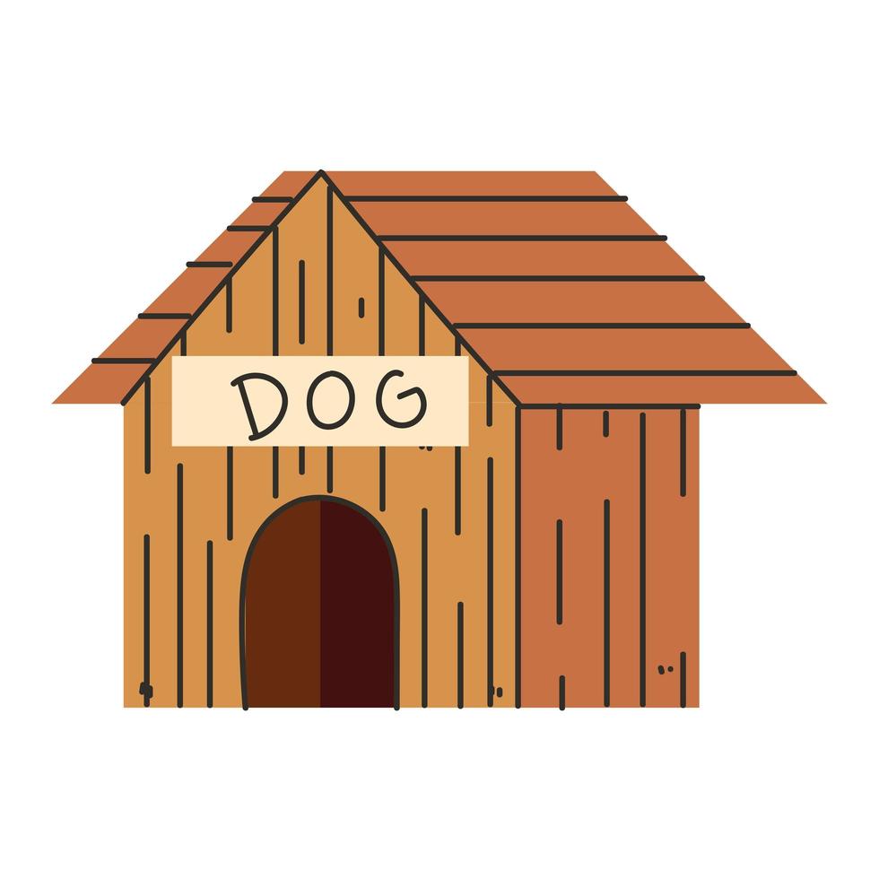 houten huis hond vector