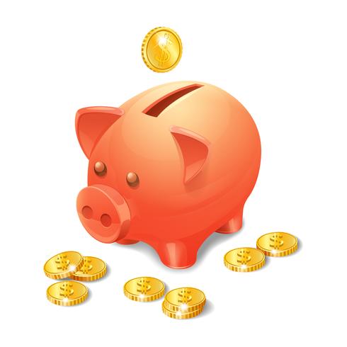 Piggy Bank Realistisch vector