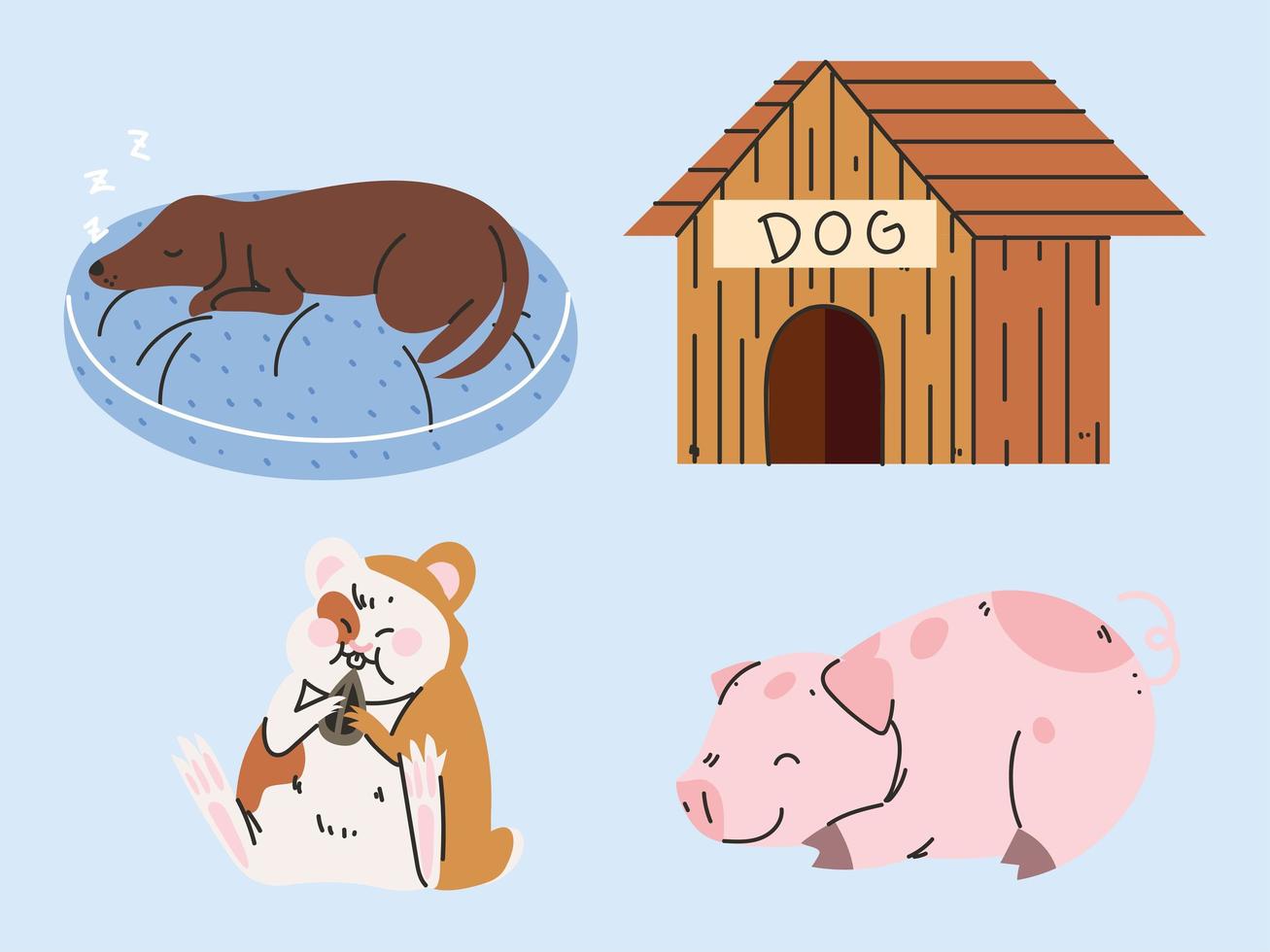 set huisdieren dieren vector