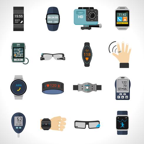 Wearable technologie pictogrammen vector