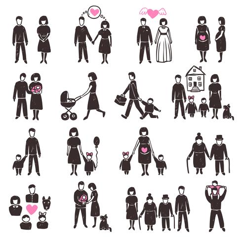 Familie Icon Set vector