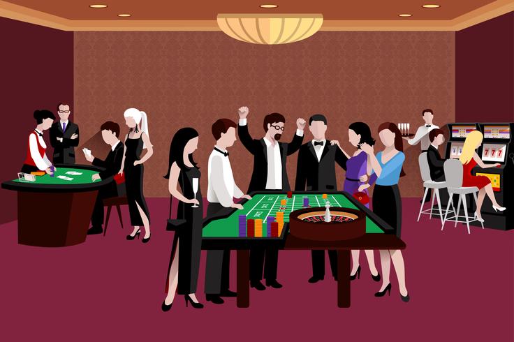 Mensen In Casino Illustratie vector