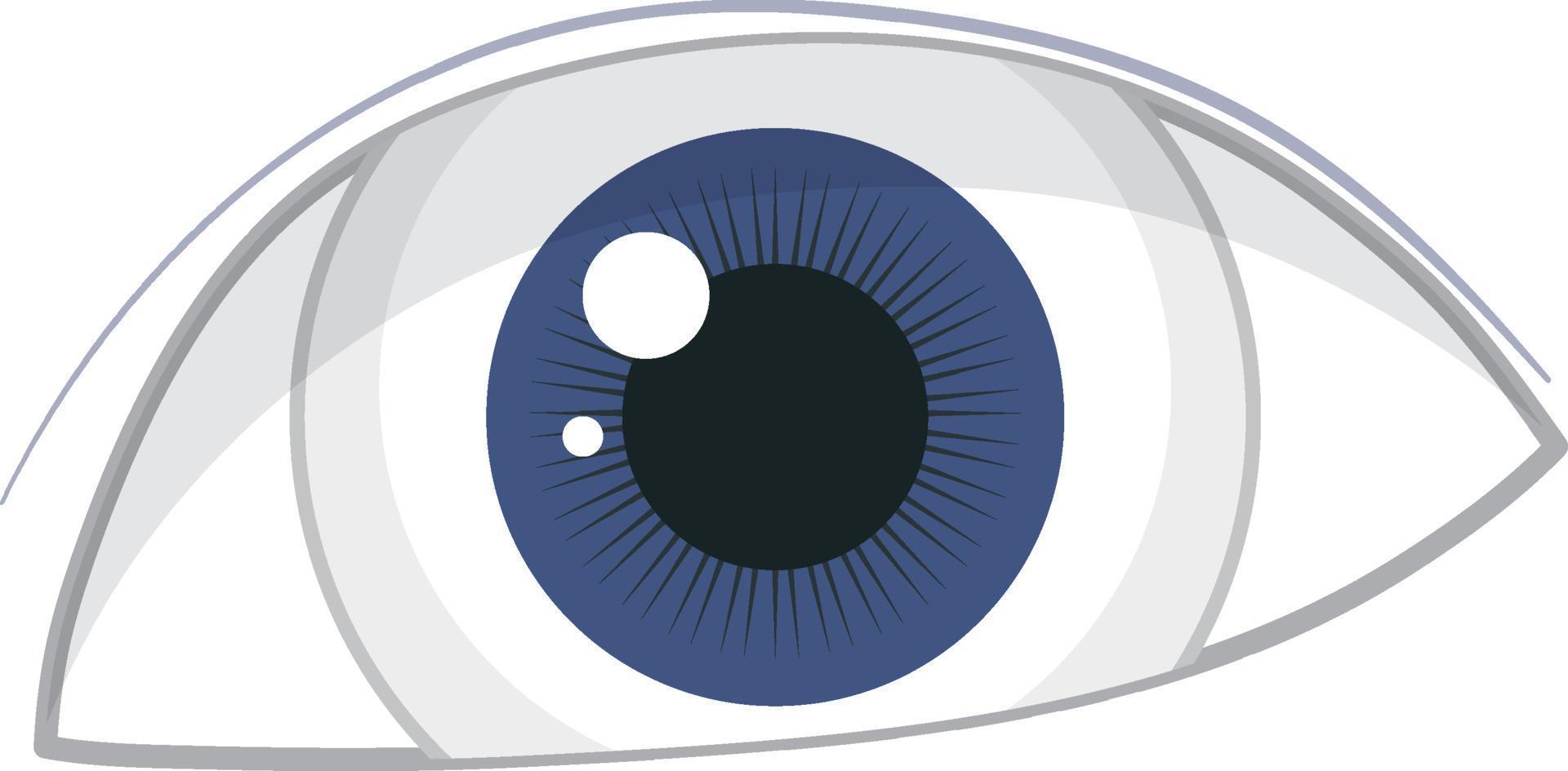 menselijk blauw oog in cartoonstijl vector