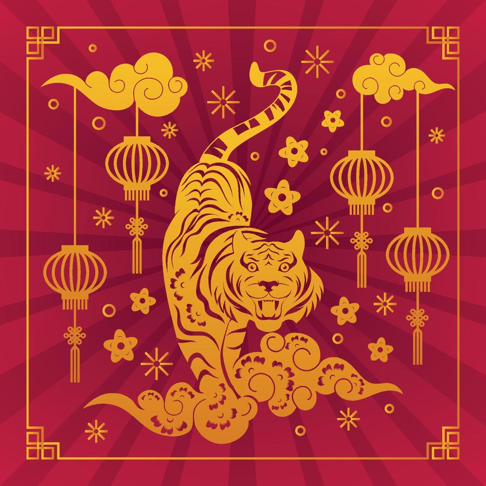 tijger ornament voor chinees nieuwjaar vector