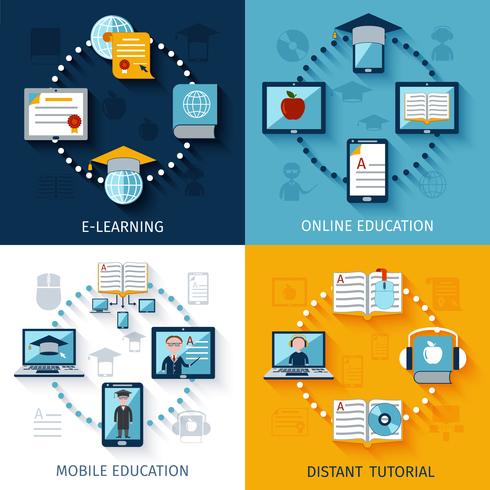 E-learning pictogrammen instellen vector