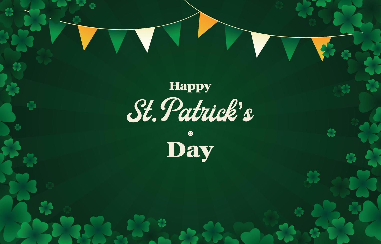 happy st.patrick's day klaver frame achtergrond vector