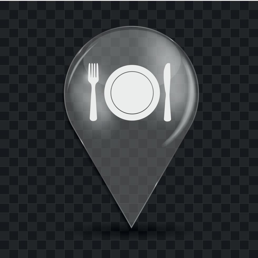 eten en drinken glanzende pictogram vectorillustratie vector