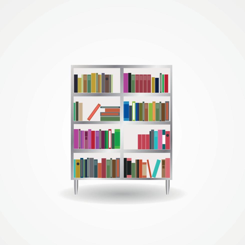 boekenkast met boeken pictogram vectorillustratie vector